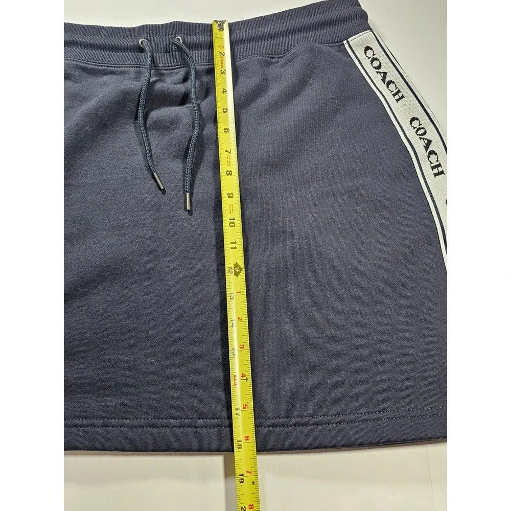 Coach Navy & White Nautical A-Line Tennis Mini Skirt‎ Pull On Drawstring XL